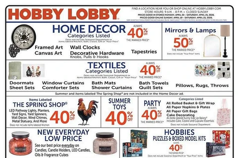 Hobby Lobby Weekly Ad(Apr 19 - Apr 25, 2026)