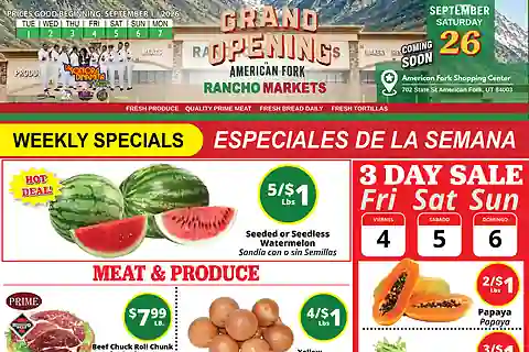 Rancho Markets Foods Weekly (Sep 1 - Sep 7, 2026) Ad
