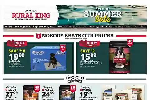 Rural King Weekly Ad (Aug 20 - Sep 2, 2026)