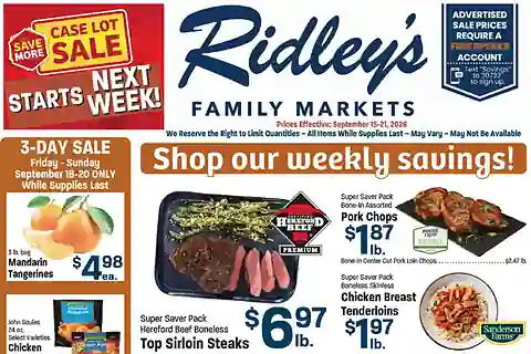 Ridley's Weekly Ad (Sep 22 - Sep 28, 2026) Preview