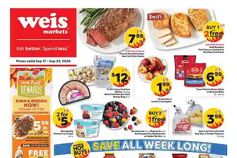 Weis Markets Weekly Ad (Sep 17 - Sep 23, 2026)
