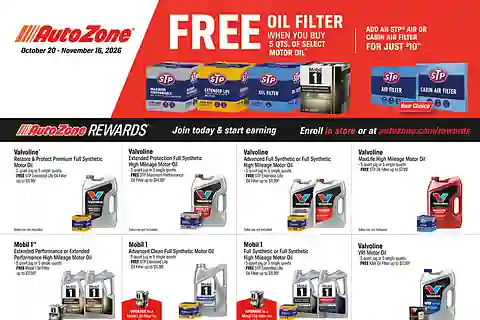 AutoZone Weekly Ad (Oct 20 - Nov 16, 2026)