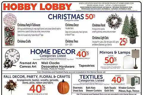 Hobby Lobby Weekly Ad (Oct 18 - Oct 24, 2026) Preview