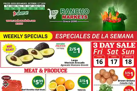 Rancho Markets Foods Weekly Ad (Oct 20 - Oct 26, 2026) Preview