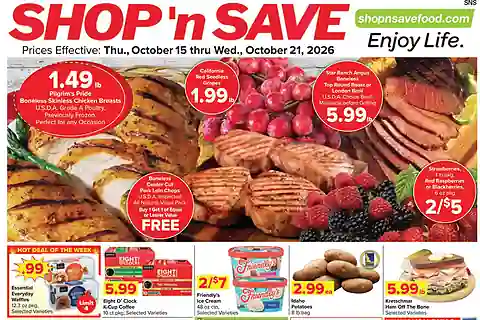 Shop N Save Weekly Ad (Oct 22 - Oct 28, 2026) Preview