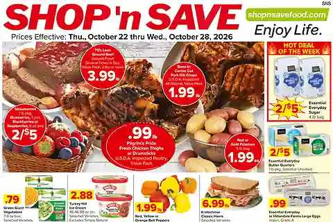 Shop N Save Weekly Ad (Oct 29 - Nov 4, 2026) Preview